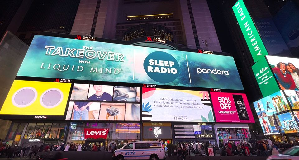 New York City Times Square Ad for Sleep Radio Liquid Mind